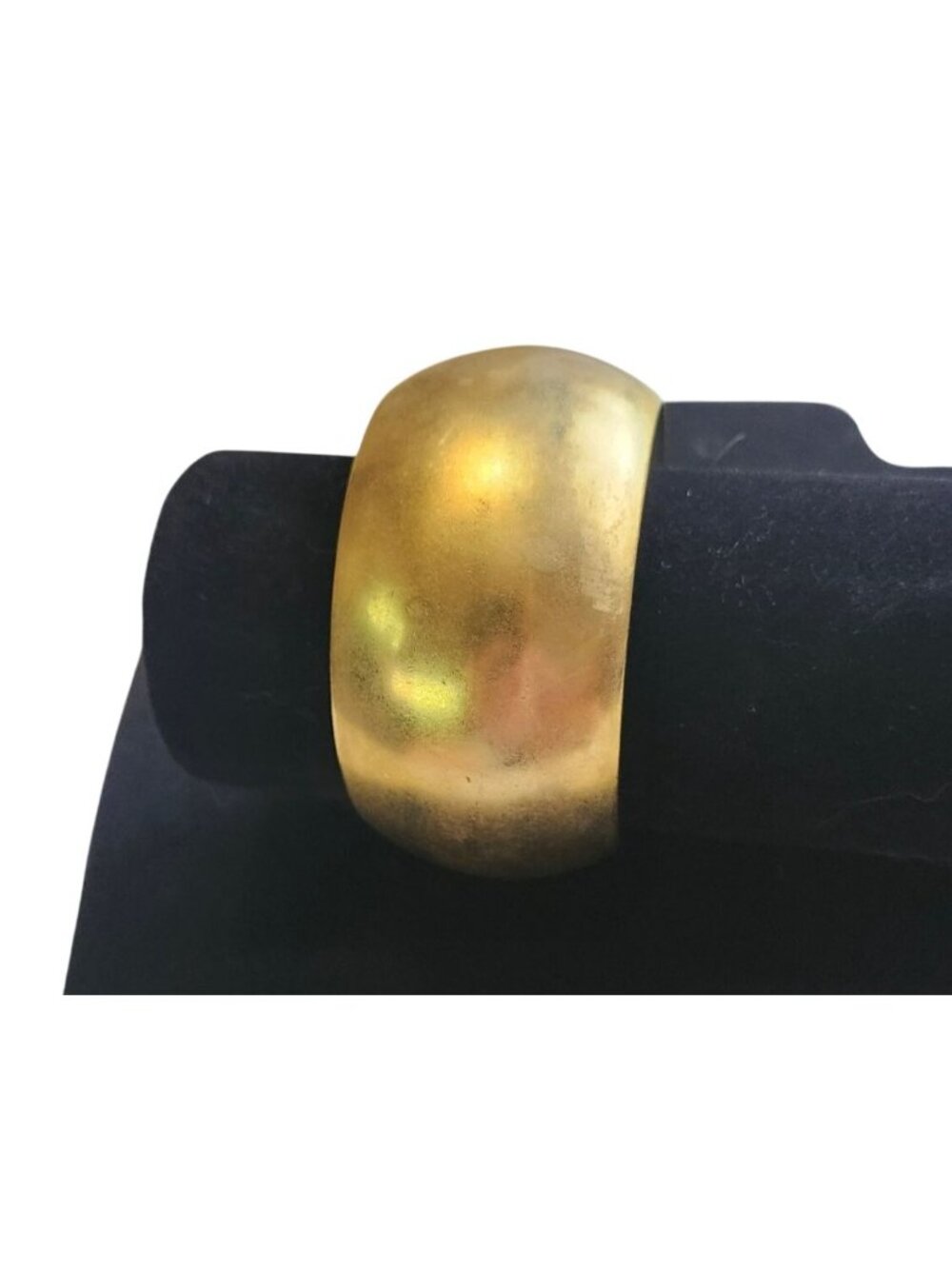 Burnished Gold Tone Metal Bangle Bracelet  Egyptian Revival Style